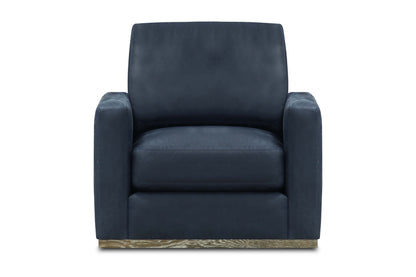 Clarksdale 32" Top Grain Leather Swivel Chair - Napa Admiral
