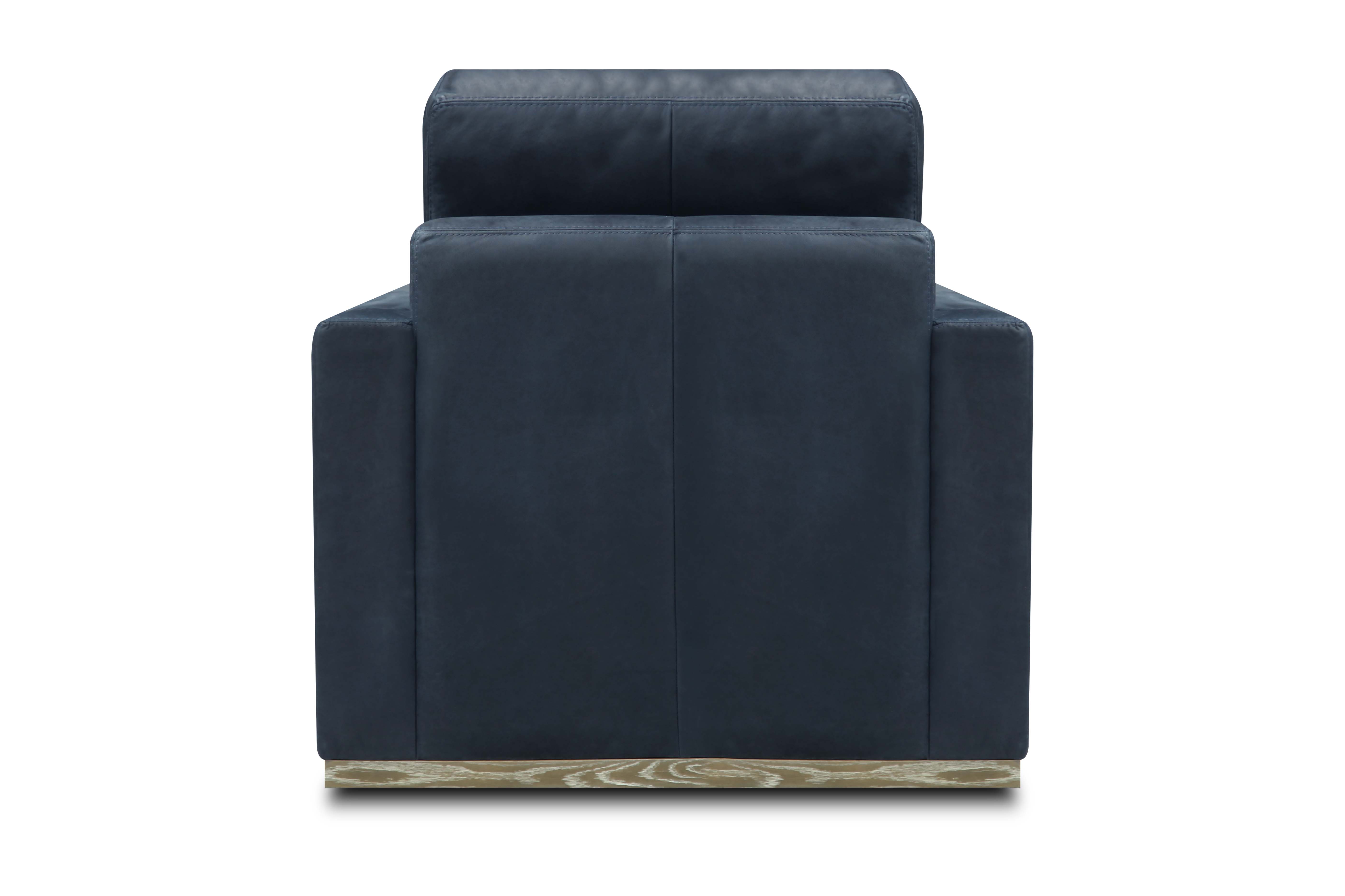 Clarksdale 32" Top Grain Leather Swivel Chair - Napa Admiral