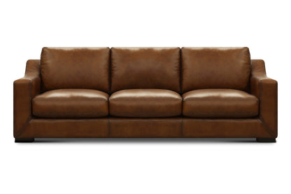 Leonardo Luxe 96" Top Grain Leather 3 Cushion Sofa - Daytona Antique