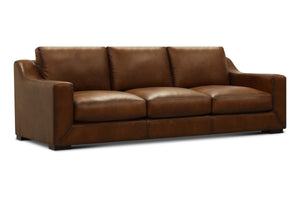 Leonardo Luxe 96" Top Grain Leather 3 Cushion Sofa - Daytona Antique