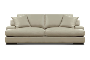 Colette 90" Top Grain Leather 2 Cushion Sofa - Boca Cashmere