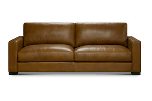 Norton 85" Top Grain Leather 2 Cushion Sofa - Portofino Cinnamon