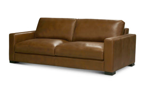 Norton 85" Top Grain Leather 2 Cushion Sofa - Portofino Cinnamon