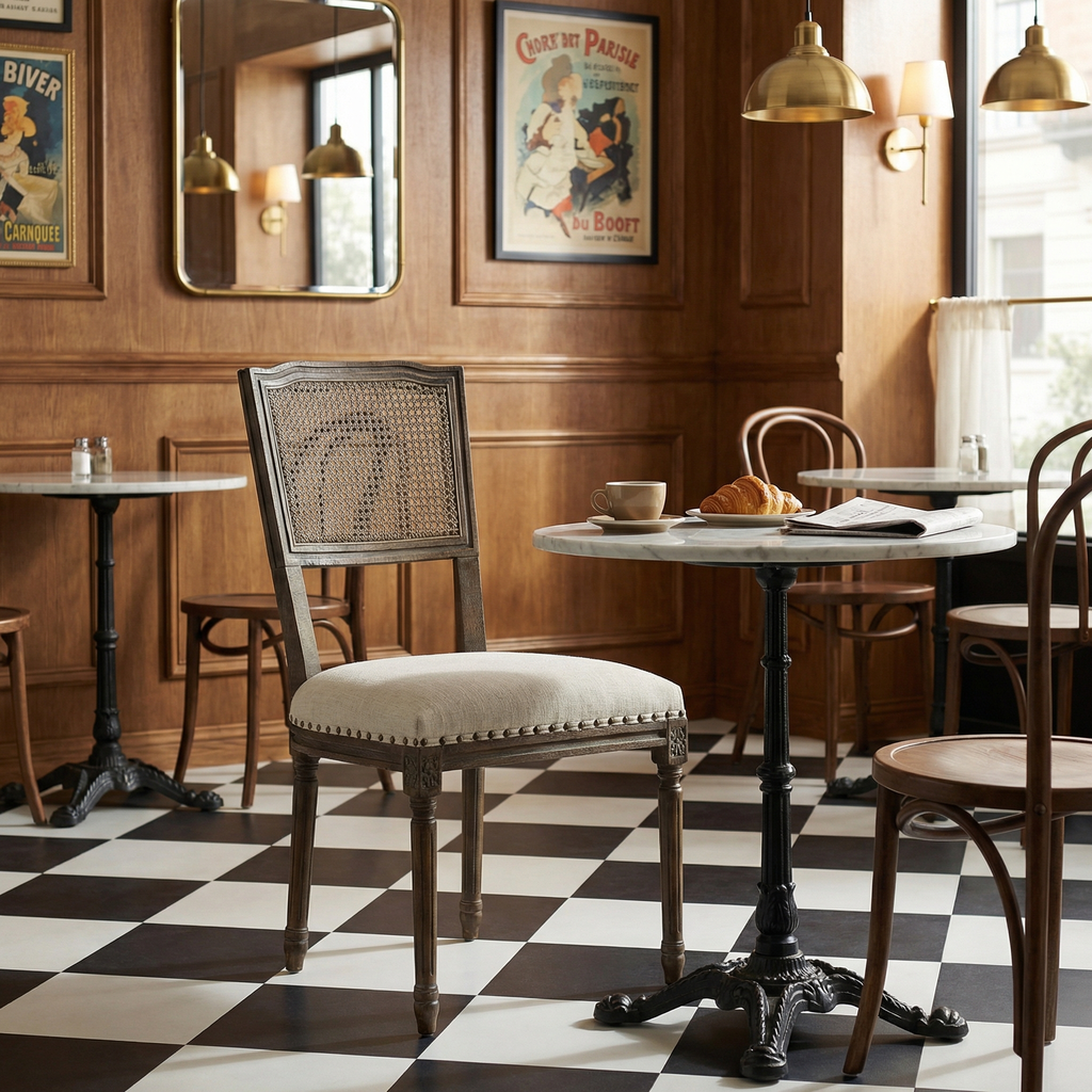 Gena 20" Dining Chair - Chocolate + French Linen