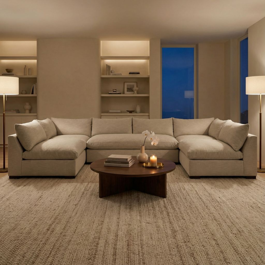 Ghent 152" x 112" Bench Cushion Sectional - Cypton Oatmeal