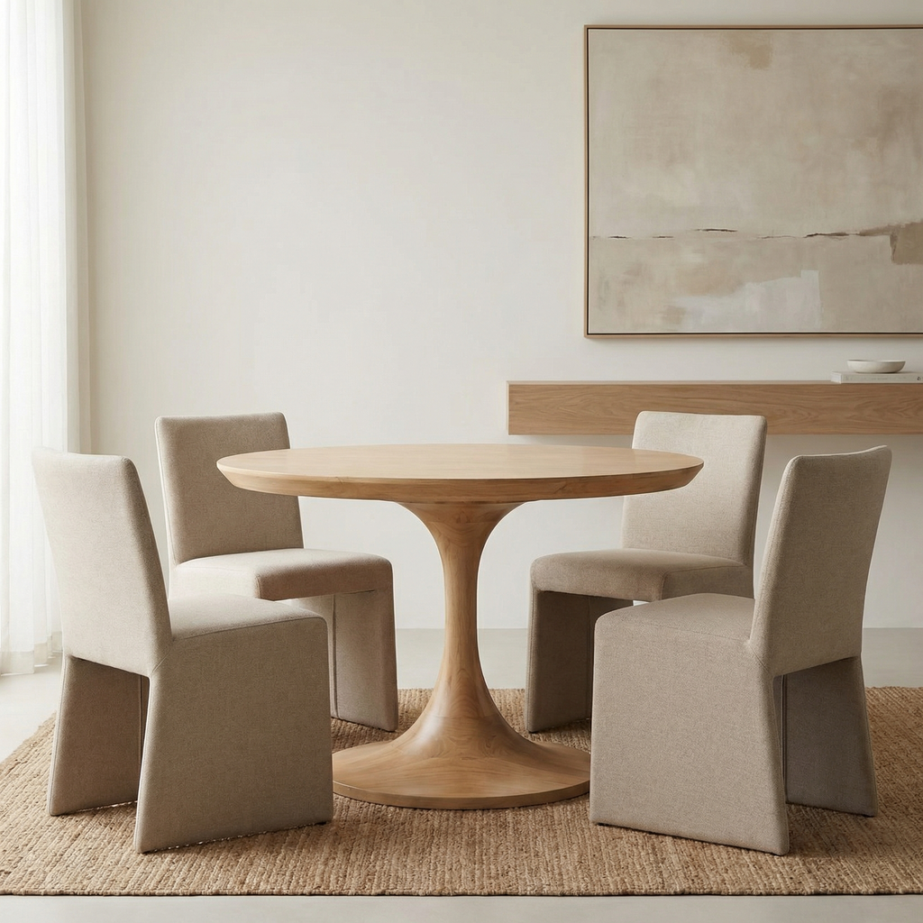 Giovanni 42" Mahogany Round Dining Table - Antique French Oak