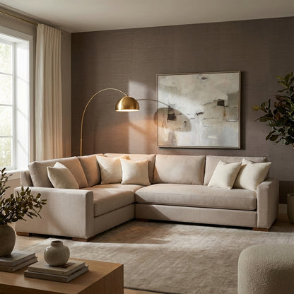 Glenda Quick Ship 130" x 104" Bench Cushion Sectional