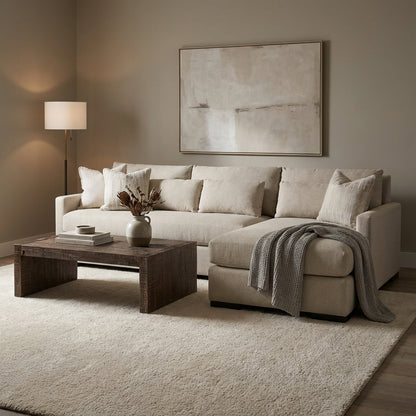 Glenda Quick Ship 130" Sofa + Right Chaise - Crypton Quicksilver