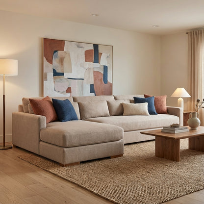 Glenda Quick Ship 130" Sofa + Left Arm Chaise