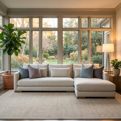 Glenda Quick Ship 130" Sofa + Right Arm Chaise