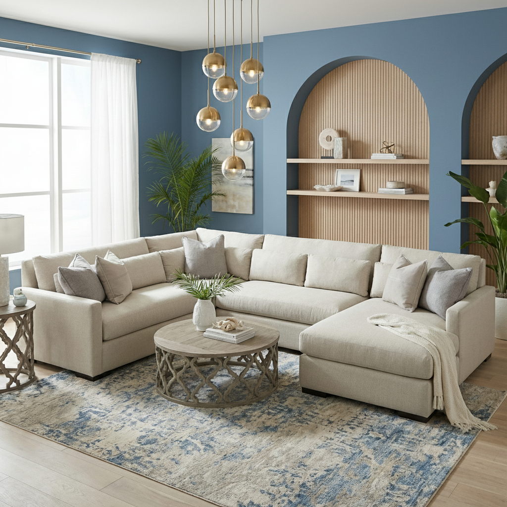 Glenda Quick Ship 144" x 104" Sectional + Right Chaise - Crypton Quicksilver