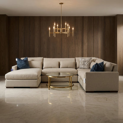 Glenda Quick Ship 144" x 104" Sectional + Left Chaise - Crypton Quicksilver