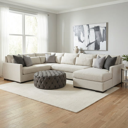 Glenda Quick Ship 170" x 104" Sectional + Right Chaise - Crypton Quicksilver