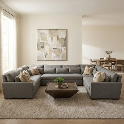 Glenda 170" x 104" x 104" Quick Ship Bench Cushion Sectional - Crypton Pepper