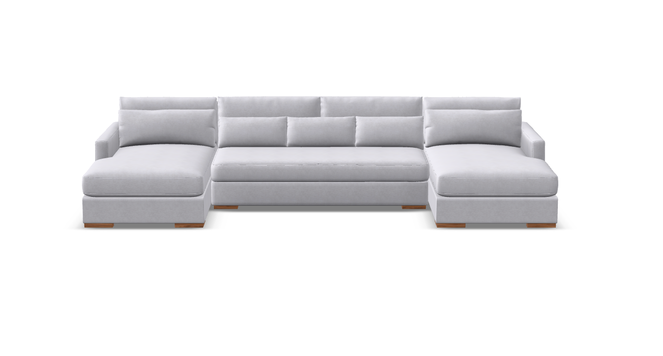Glenda Quick Ship 170" Dual Chaise Sectional - Crypton Natural Linen