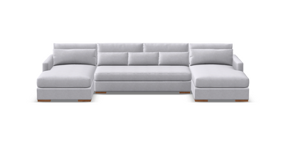 Glenda Quick Ship 170" Dual Chaise Sectional - Crypton Natural Linen