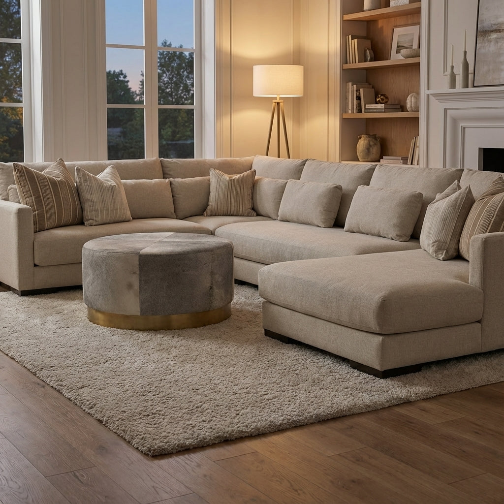 Gloria Express Ship 170" x 104" Sectional + Right Chaise - Crypton Quicksilver