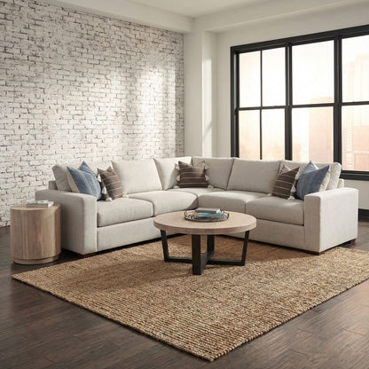 Gretchen Quick Ship 111" x 107" 5 Cushion Wide Track Arm Sectional - Crypton Quicksilver