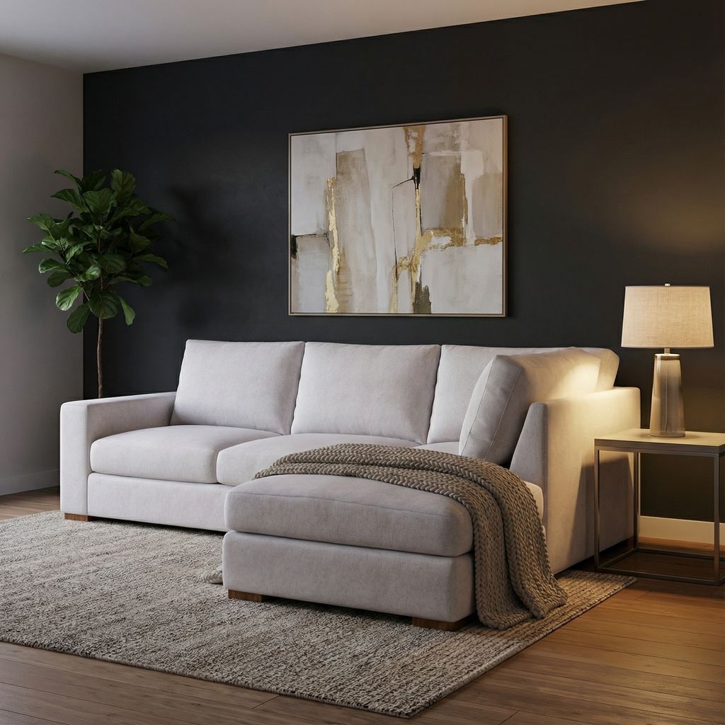 Gretchen Express Ship 112" Wide Track Arm Sofa + Bumper Chaise