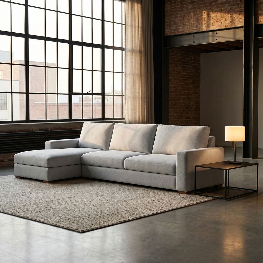 Gretchen Quick Ship 135" Wide Track Arm Sofa + Chaise