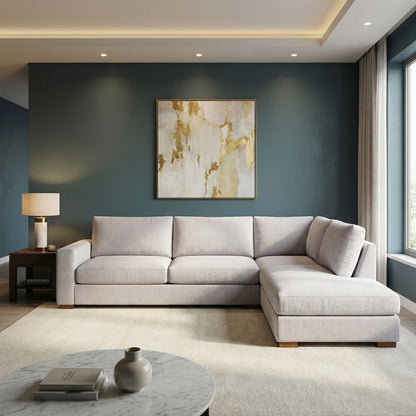 Gretchen Express Ship 136" Wide Track Arm Sofa + Bumper Chaise