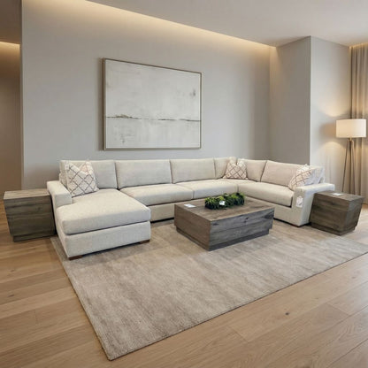 Gretchen Quick Ship 168” x 93" Sectional + Left Chaise - Crypton Quicksilver