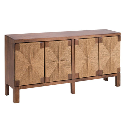 Celeste 80" 4 Door Sideboard - Walnut + Rattan