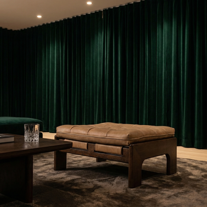 Halton 27" Top Grain Leather Square Ottoman - Palermo Drift