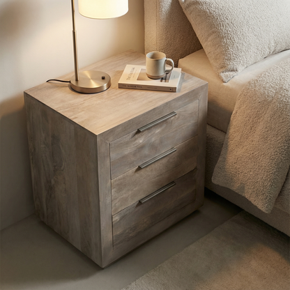 Hambden 24" Three Drawer Nightstand - Ash