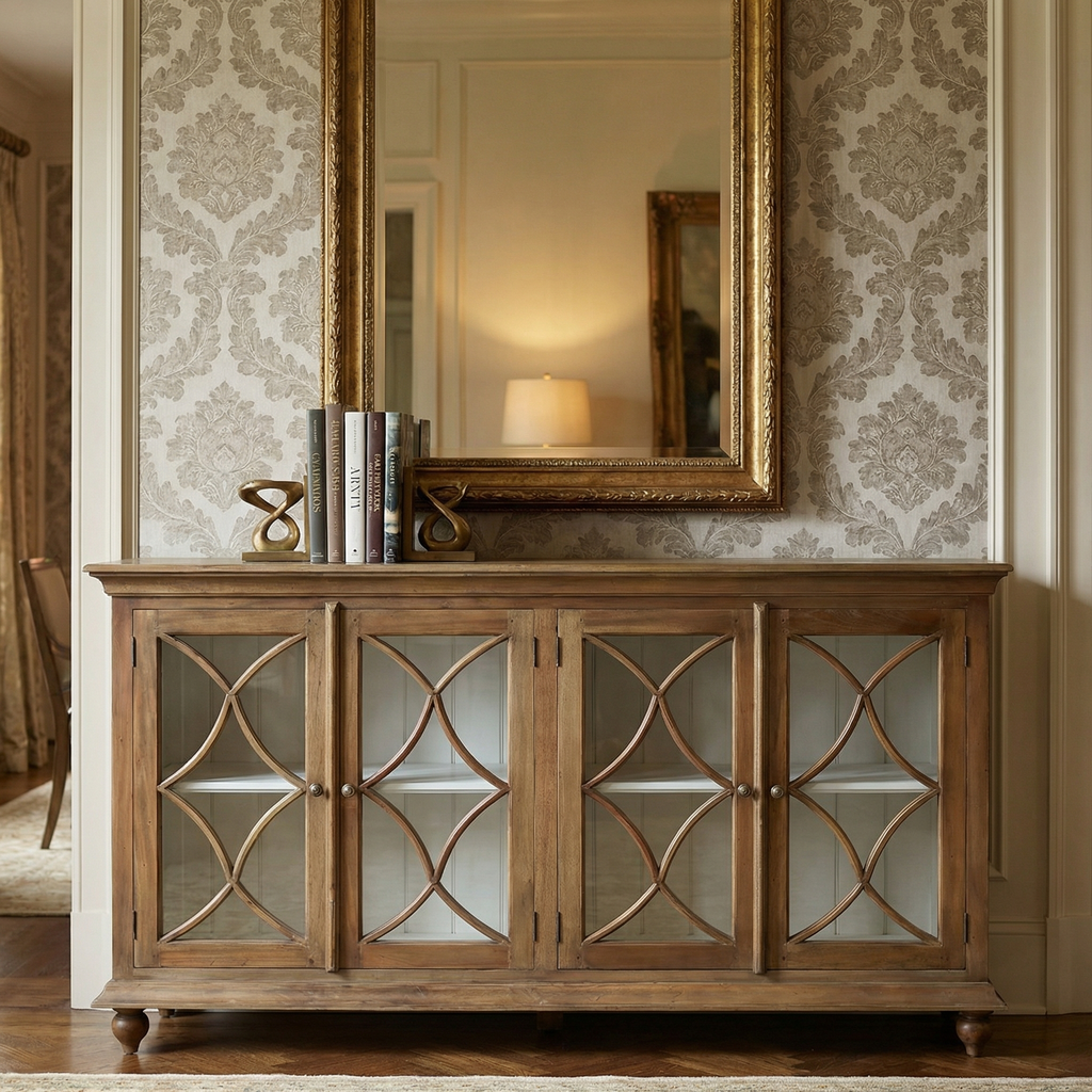 Hamilton 82" Mahogany 4 Door Sideboard - Straw