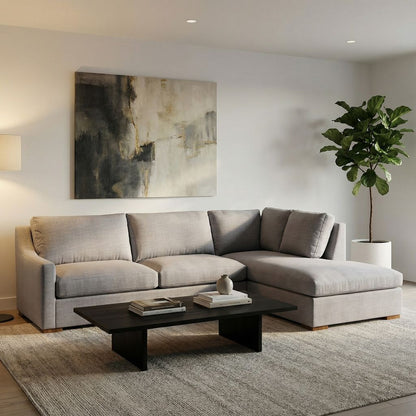 Hannah Express Ship 120" 2 Cushion Sofa + Bumper Chaise