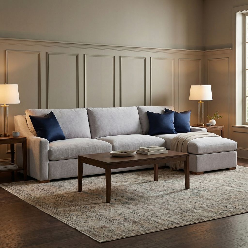 Hannah Express Ship 131" 2 Cushion Sofa + Chaise