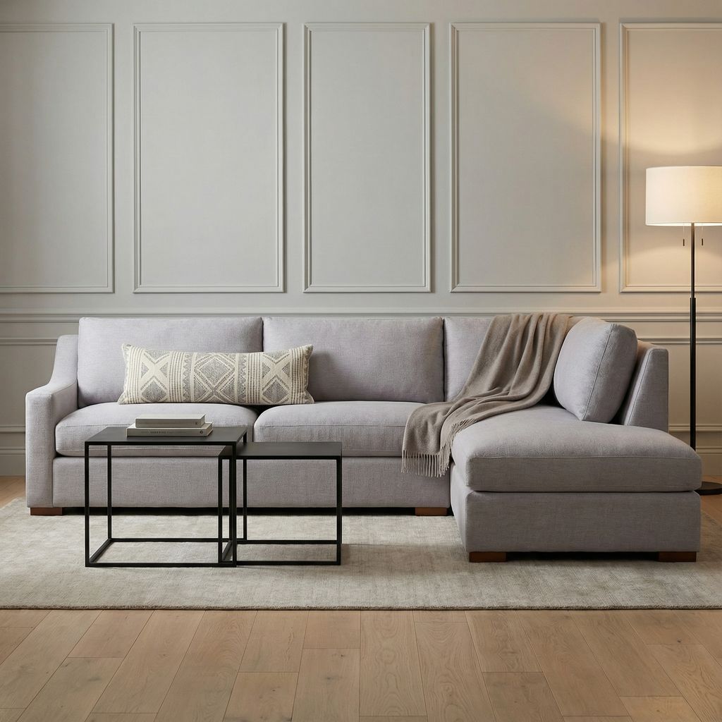 Hannah Express Ship 134" 2 Cushion Sofa + Bumper Chaise