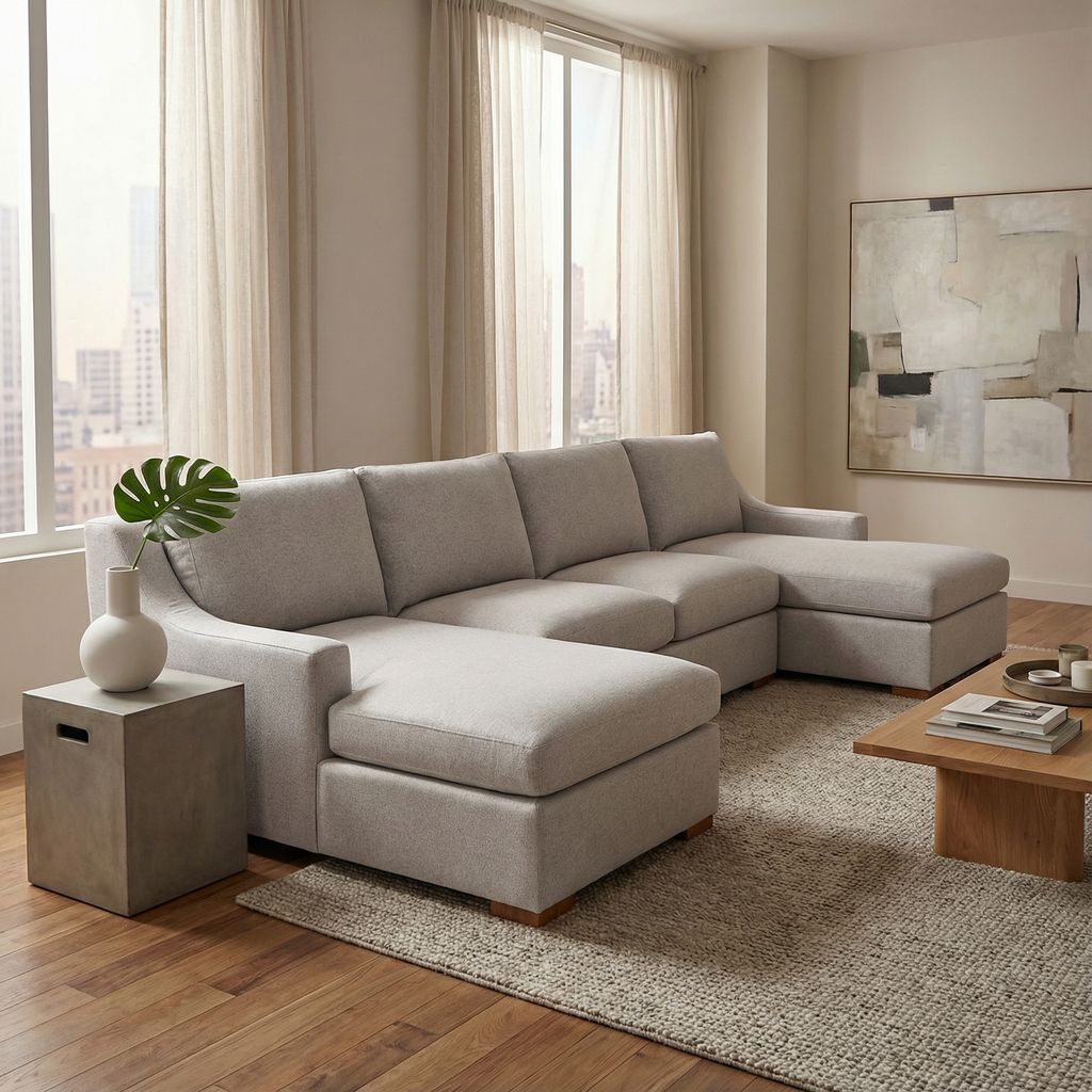 Hannah Express Ship 140" Dual Chaise Sectional