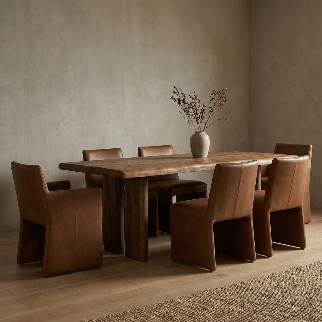 Harden 80" Natural Edge Dining Table - Dark Ash