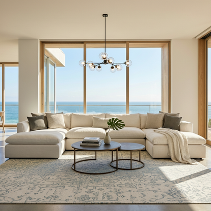 Harlow Express Ship 182" Dual Chaise Sectional - Performance Veil White