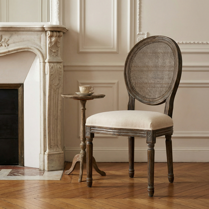 Hartwell Oval Mesh Back Elm Dining Chair - Putty