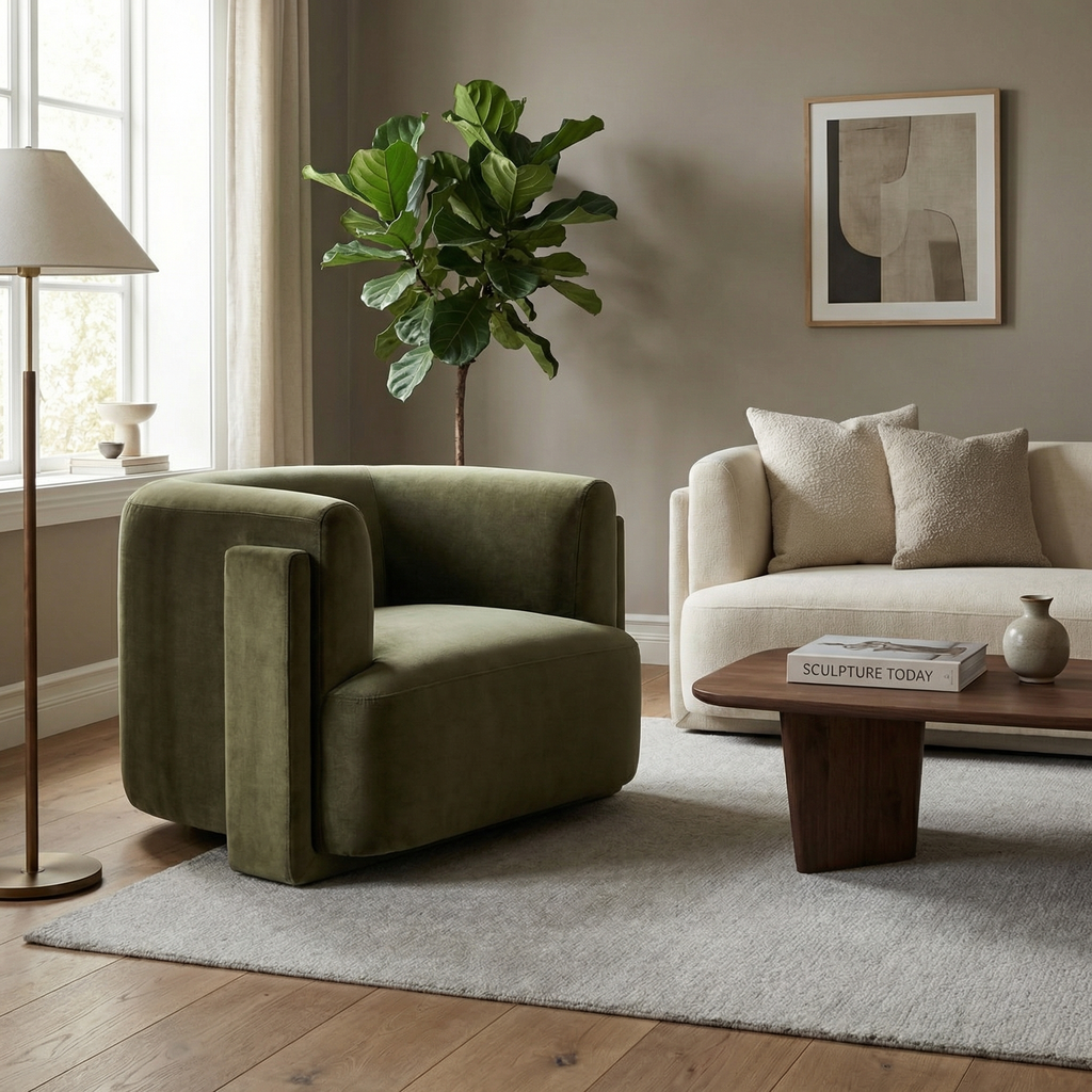 Hayley 42" Occasional Chair - Surrey Olive Velvet