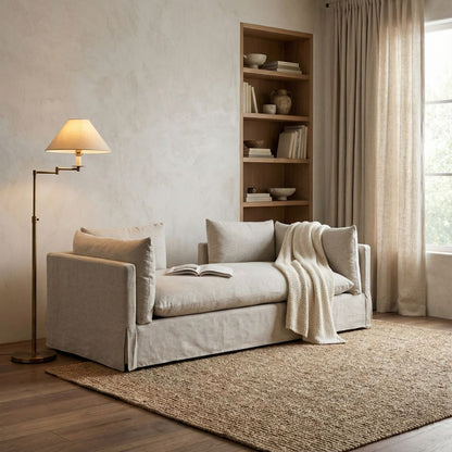 Hayley 88" Bench Cushion Chaise - Crypton Valley Nimbus