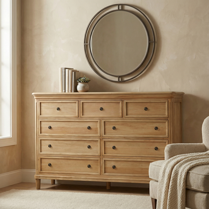 Haywood 72" Mahogany 9 Drawer Dresser - Fruitwood