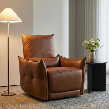 Helsinki 33" Top Grain Leather Power Motion Recliner -  Ember