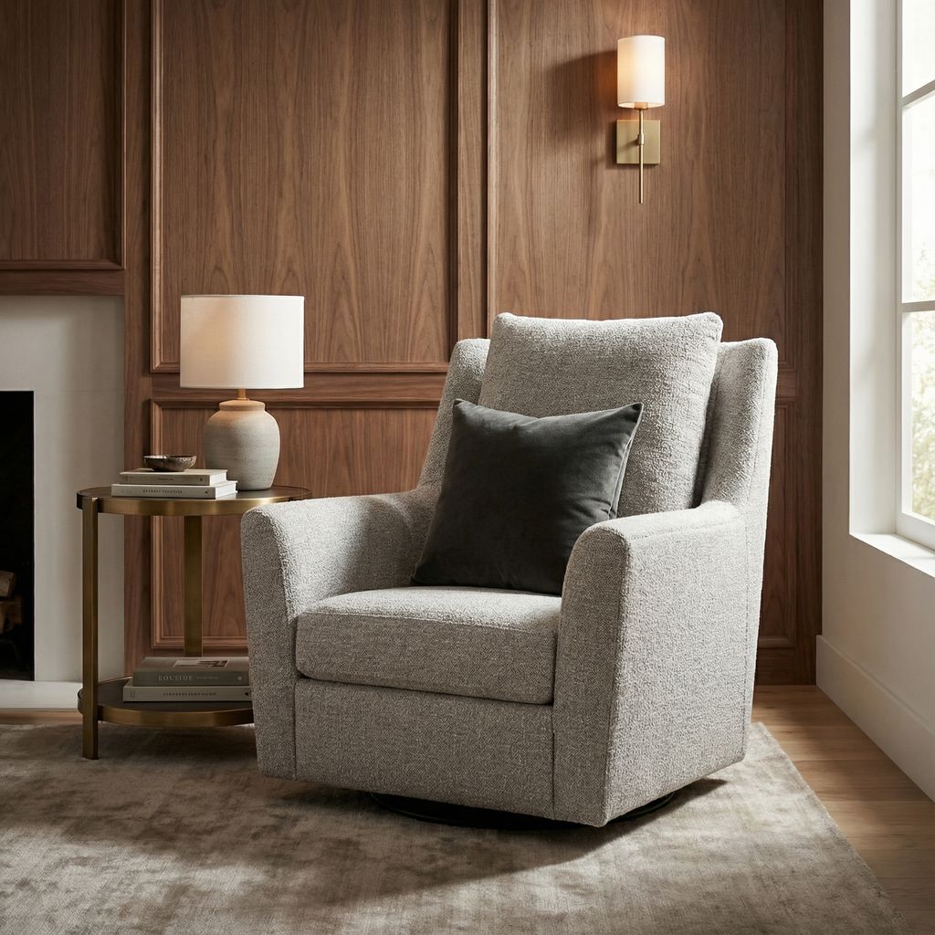 Hugo Express Ship 36" Swivel Glider Chair - Driftwood Mist