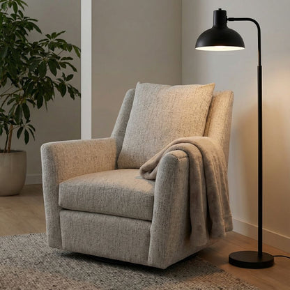 Hugo Quick Ship 36" Swivel Glider Chair - Snow Owl