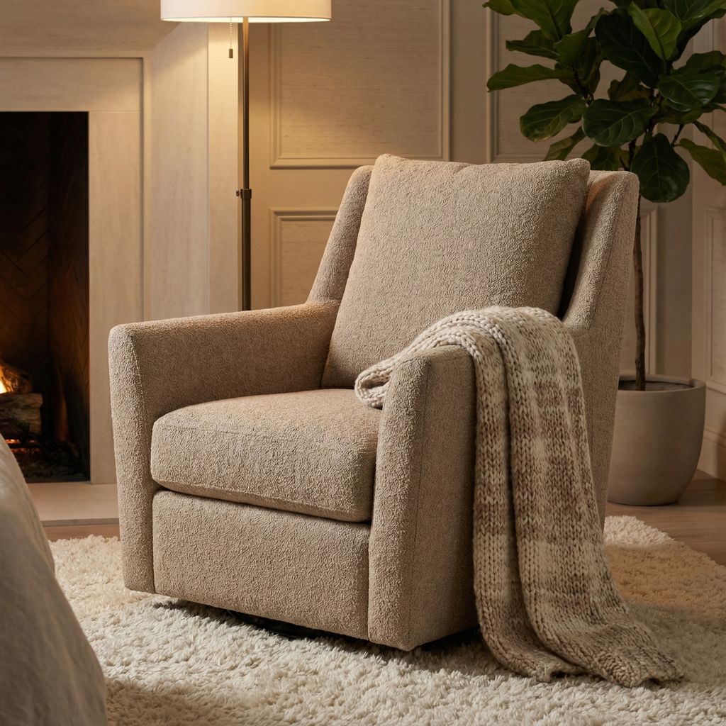 Hugo Express Ship 36" Swivel Glider Chair - Textured Taupe