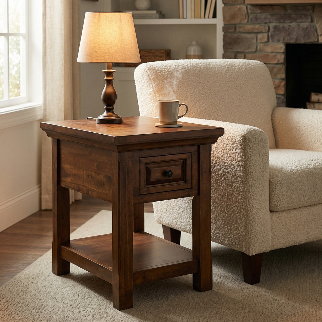 Hunter 18" Mahogany Chairside Table - Chestnut