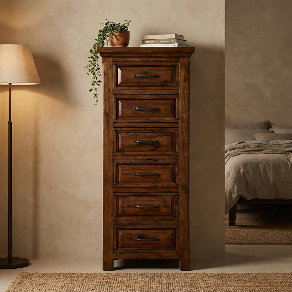 Hunter 26" Mahogany 6 Drawer Lingerie Chest - Chestnut