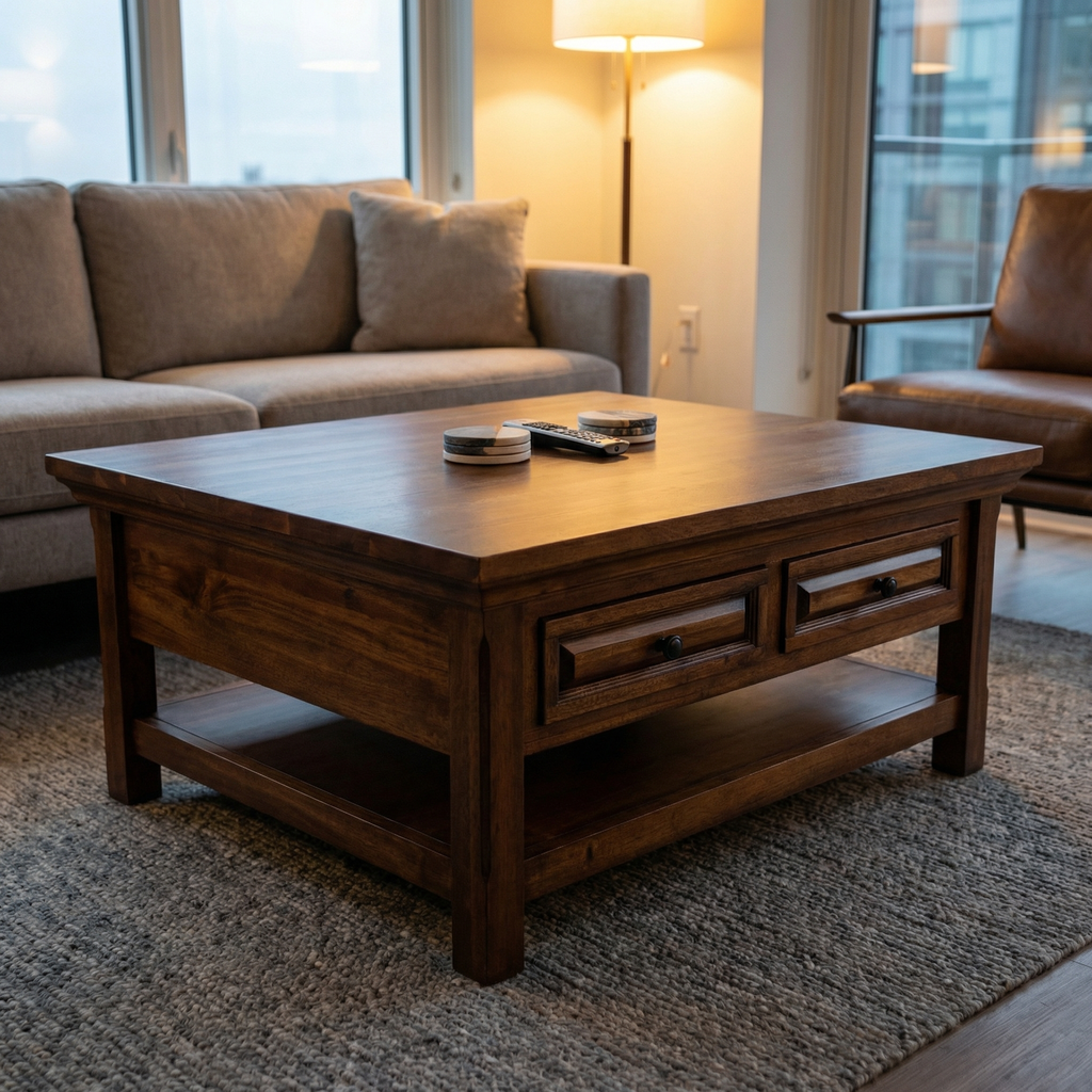 Hunter 40" Mahogany Square Coffee Table - Chestnut