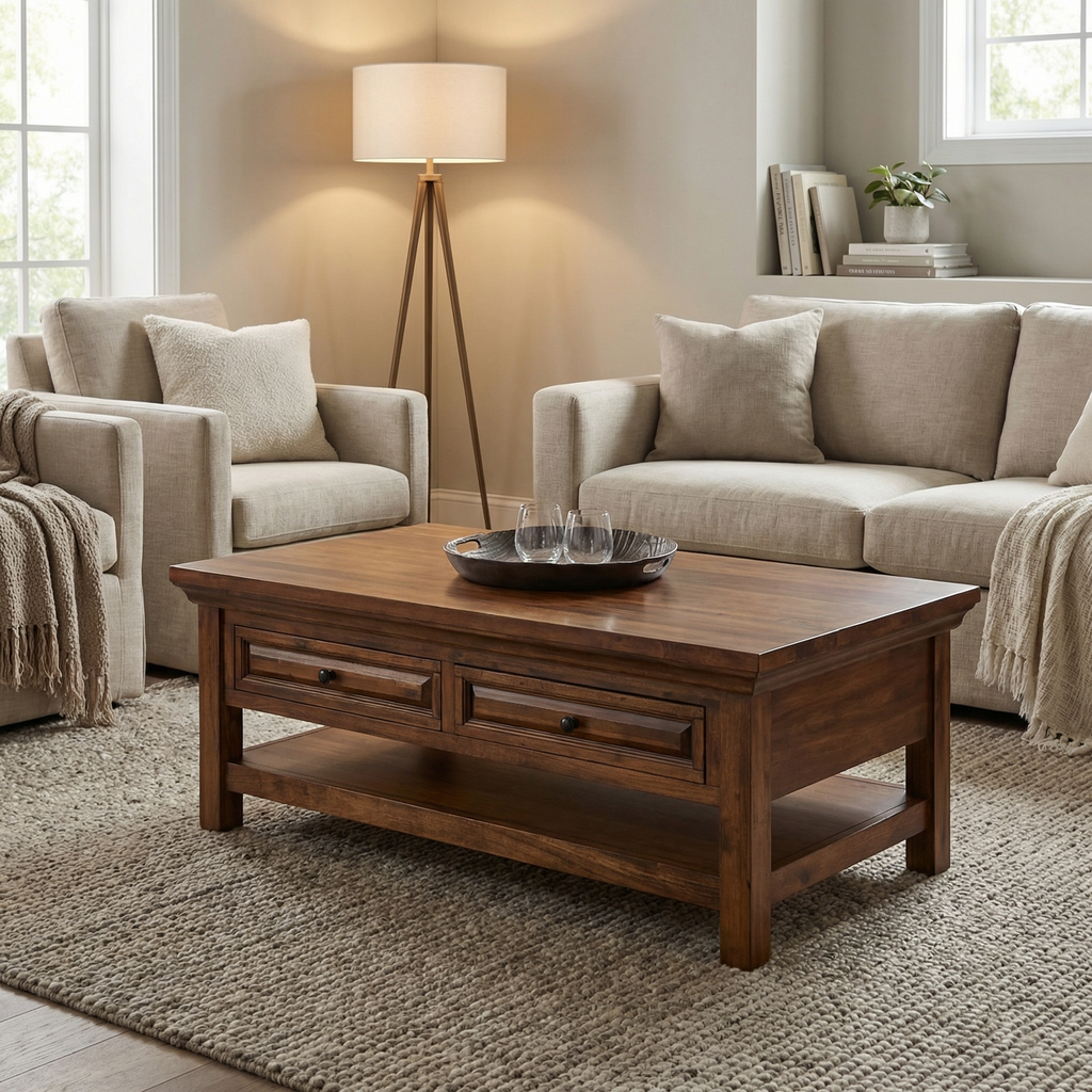 Hunter 52" Mahogany Coffee Table - Chestnut
