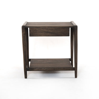 Valerie 23" 1 Drawer Square End Table - Aged Brown