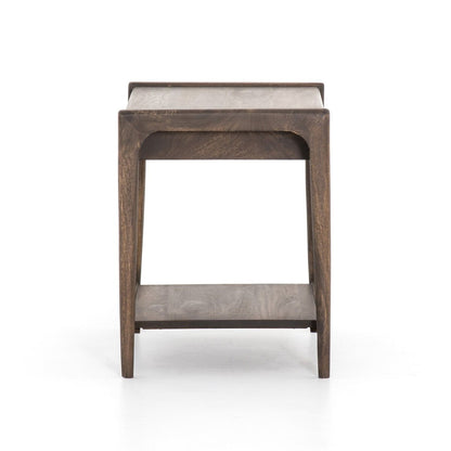 Valerie 23" 1 Drawer Square End Table - Aged Brown